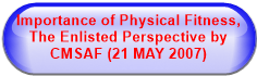 Importance of Physical Fitness, The Enlisted Perspective by CMSAF (21 MAY 2007)